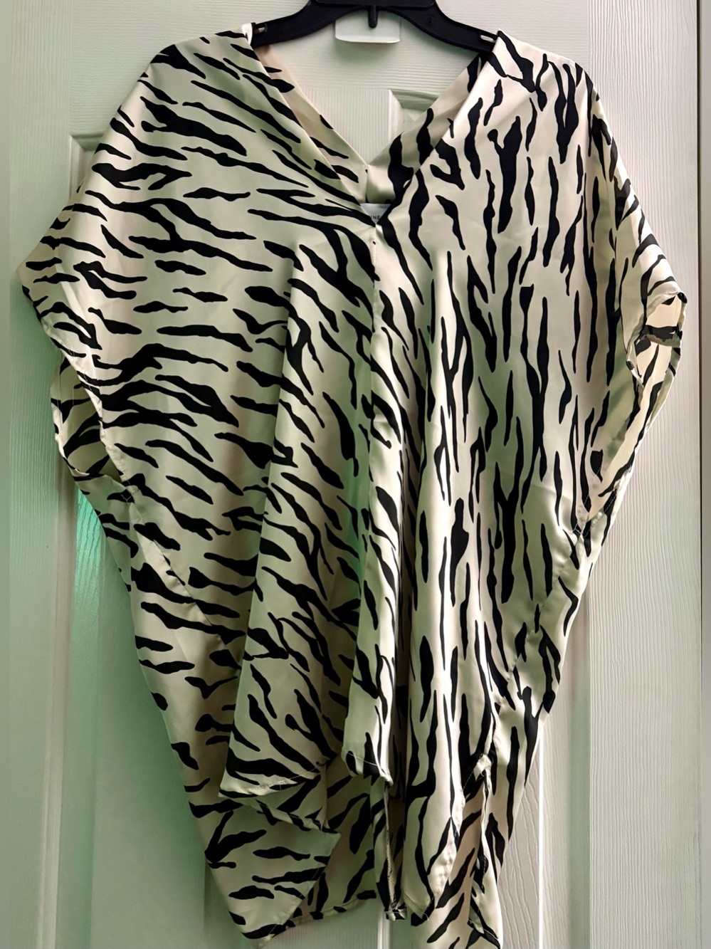 Adrienne Black & White Zebra Print V-Neck Tunic